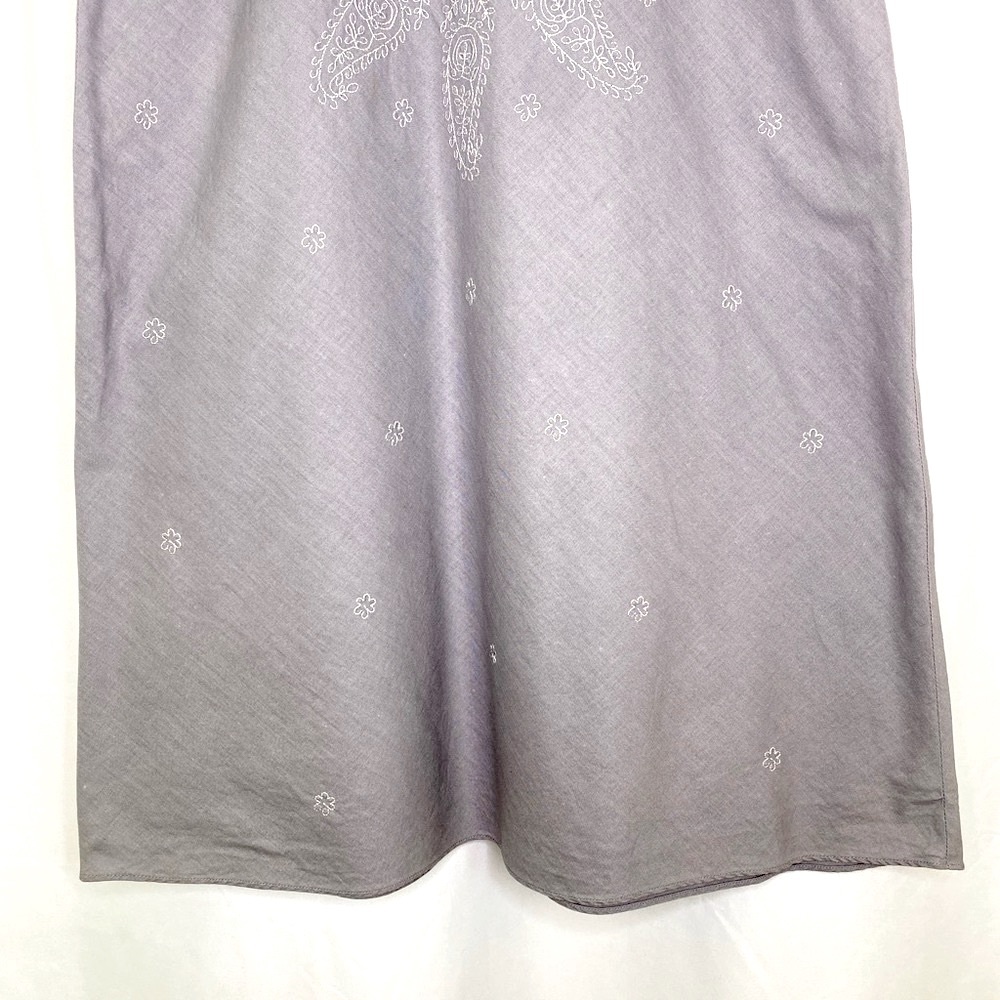 J. Crew Sleeveless Midi Dress Sz 6 Vtg Y2K Cotton Floral Embroidered Boho Beach - Picture 8 of 13
